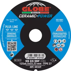   Disc de curățare SANDGLOBE 125x6,5 inox, granulație ceramică, tip 27, SG 24 SX CER.