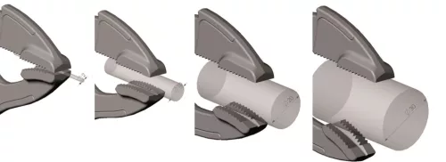 Clește autoblocant Grip-On, cu falcă în V antiderapantă, 205 mm