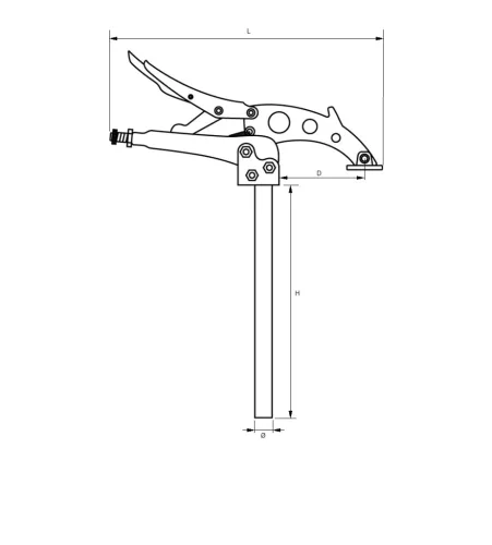 Clemă de masă Grip-On cu autoblocare, tip știft, 28x280 mm