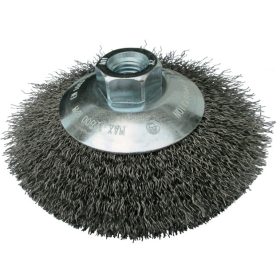   Perie conică cu filet, 125 mm, sârmă ondulată din oțel M14 max:12500 sârmă 0,3 mm