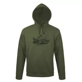   Kapucnis pulóver ponty mintával, kenguruzseb, 50% pamut, 50% poliészter, méret:2XL