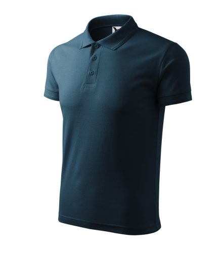 Galléros póló férfi Pique, 65 % pamut, 35 % poliészter, tengerészkék, méret:"2XL"