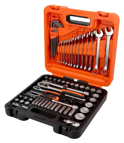 BAHCO Dugókulcs készlet 1/4”, 1/2” + csillag-villás kulcsok, 98 részes