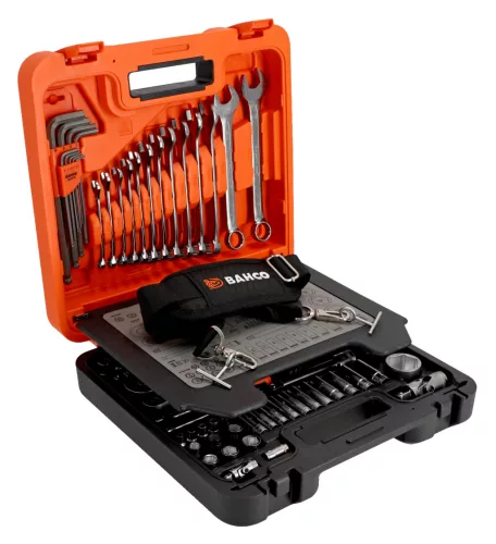 BAHCO Dugókulcs készlet 1/4”, 1/2” + csillag-villás kulcsok, 98 részes