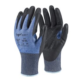   Vágásbiztos védőkesztyű nitril tenyérrel "F" méret: 10