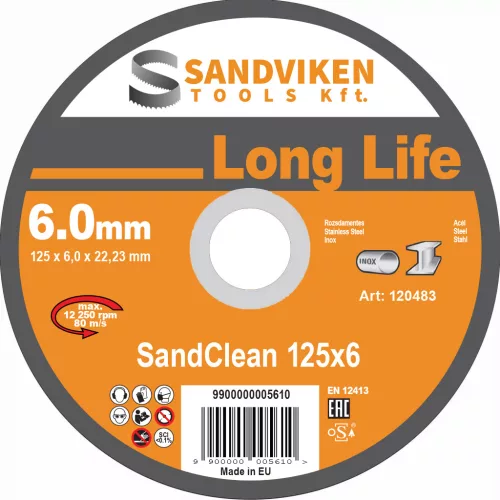 SandClean Tisztítókorong Acél/Inox 125x6,0 mm