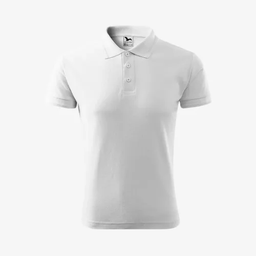 Galléros póló férfi Pique, 100 % pamut fehér, méret: "2XL"