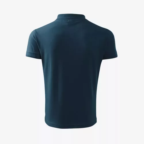 Galléros póló férfi Pique, 100 % pamut tengerészkék, méret: "L"