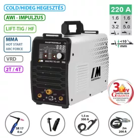 Hegesztőgép inverteres MASTRO TIG-220 DC LED (DC-AWI)