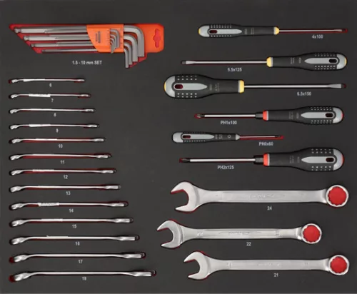 BAHCO  7 fiókos szerszámkocsi 216 részes-feltöltéssel