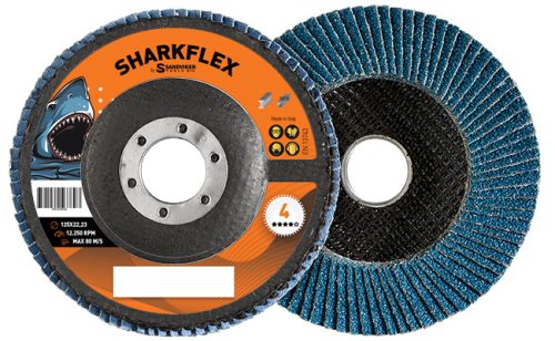 Lamellás csiszolókorong  SHARKFLEX, íves 125 mm Z40
