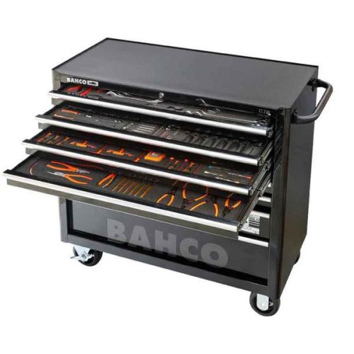 BAHCO 8 Fiókos Prémium szerszámkocsi FELTÖLTVE, 295 részes, 4 fiók feltöltéssel 1475KXL8 fekete 40"