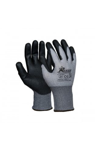 PU tenyérmártott vágásbiztos kesztyű, F kategória, Méret: L/9