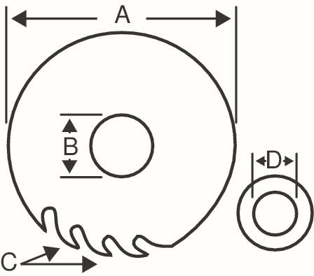 Lamă de ferăstrău circular BAHCO cu vârf de carbură, 125x2.6x20 mm z=16
