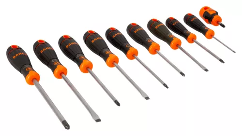 BAHCOFit csavarhúzó készlet, lapos-PH-PZ-Robertson (10 részes)