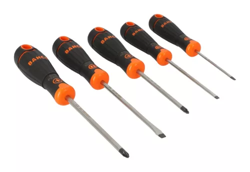 Set șurubelnițe BAHCOFit, plate-PZ (5 bucăți)