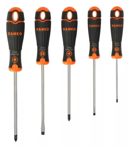 Set șurubelnițe BAHCOFit, plate-PZ (5 bucăți)