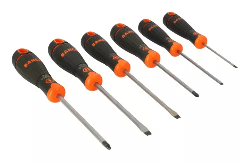 Set șurubelnițe BAHCOFit, plate-PZ (6 bucăți)