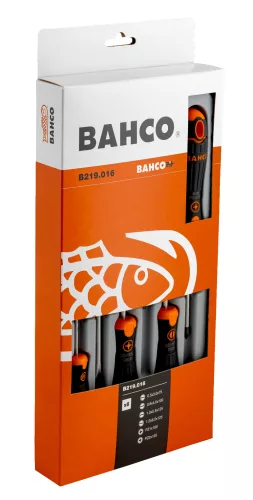Set șurubelnițe BAHCOFit, plate-PZ (6 bucăți)