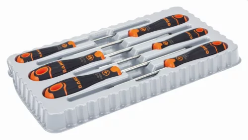 Set șurubelnițe BAHCOFit, plate-PZ (6 bucăți)
