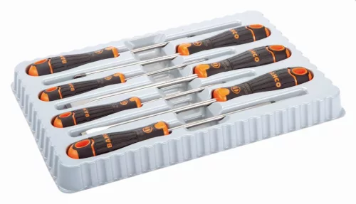 Set șurubelnițe BAHCOFit, cu cap plat (7 bucăți)