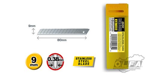 OLFA SAB-10 Standard tartalékpenge, 9 mm (10 db)